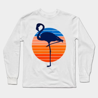 Retro Flamingo Sunset 80s Style Long Sleeve T-Shirt